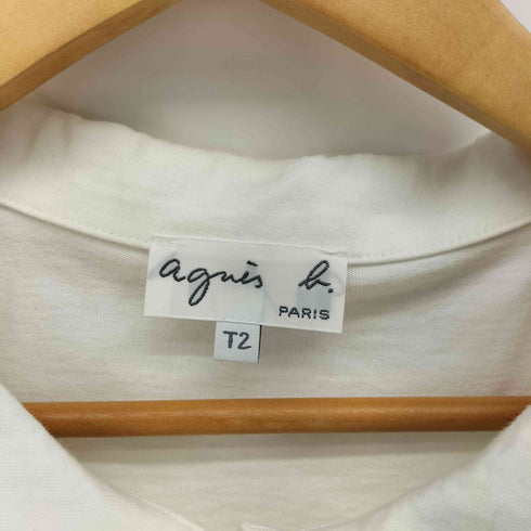 アニエスベー agnes b. 丸襟 パフスリーブ 半袖 シャツ レディース  T2